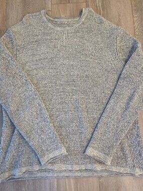 32 Bar Blues Sweater Men's XXL Crew Neck Long Sleeve Gray Black Marled Cotton